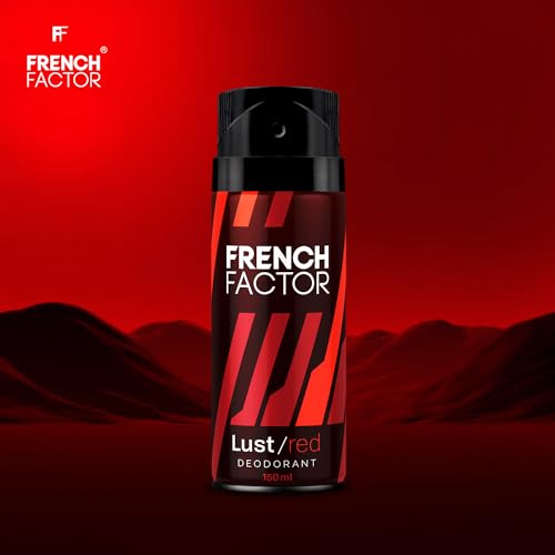 Image of French Factor Deodorant For Man Long Lasting Fragrance Deodorant Combo Lust Red And Lust Blue (Pack of 2,150 Ml Each)