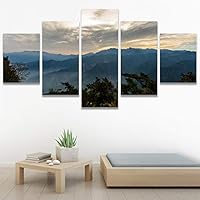 SIGNWIN 5 Panel Canvas Wall Art Modern Art Coastal Colorful Multicolor Photography Romantics Sunset for Home Decorations Ready to Hang - 60