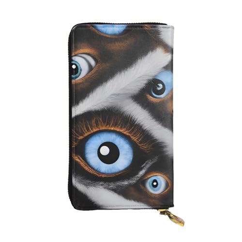 The Evil Eye Looked Prints Leather Long Clutch Wallet for Fashionable Girls and Women - Durable, Stylish, and Functional, Black, One Size
