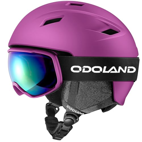 Odoland Ski Helmet and Goggles Set for Adults & Youth...