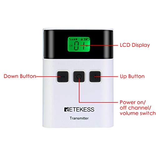 Retekess TT122 Tour Guide System, equipo de traducción para iglesia, operación con un botón, dispositivos de traducción para tribunal (1 transmisor 15 receptores 1 base de carga) miniatura 6