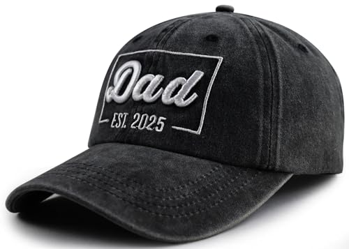 Image of SHANVANKE Funny Dad Est 2025 Hat for Men, Adjustable Cotton 3D Embroidered Daddy Baseball Cap