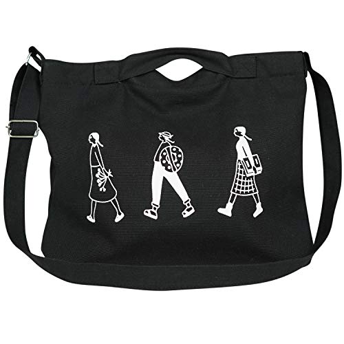 StarrySpirit トートバッグ レディース キャンバス ミニ a4 ショルダー 帆布 軽量 (黒)