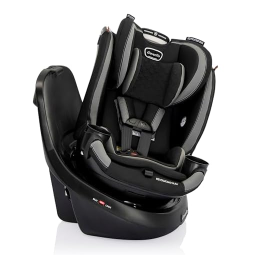 Evenflo Revolve360 Slim 2-in-1 Rotational Car Seat with Quick Clean Cover (Salem Black)