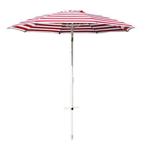 Le Papillon 7 Ft Outdoor Patio Beach Umbrella Sun Shelter With Sand Anchor Red And White Stripe Buy Online In Azerbaijan At Desertcart