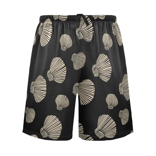 White Shell Pajama Shorts for Men Lounge Pants Athletic Shorts Men'S Sleep Shorts with Pockets, S-XXL
