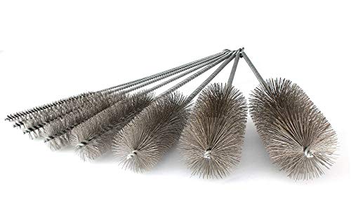 Pipe Cleaning Brush Set Stainless Steel Bristles, Variety Pack For Auto Parts, Bottles, Guns, Tubes(12 Inch)