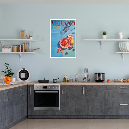 Naviweek Retro Verano Posters 70S Relax Travel Vacation Botanical Still Life Kitchen Art Coastal Summer House Healthy Fresh Orange Fruit Food Prints For Home Bedroom Dorm Wall Decor 12X16In Unframed thumb #3