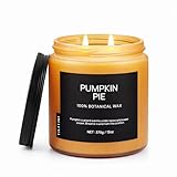 Pumpkin Pie Home Scented Candles, 13oz Organic Soy Wax, 76-Hour Clean Burning, Natural Candles Non Toxic, Warm & Spicy Fall Harvest Scent for Relaxation, Aromatherapy Housewarming Candle for Men Women