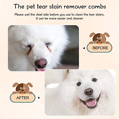 7 Pieces Tear Stain Remover Comb Double-sided Dog Eye Comb Brush Dog Flea Combs Double Head Grooming Comb Multipurpose… - Image 4