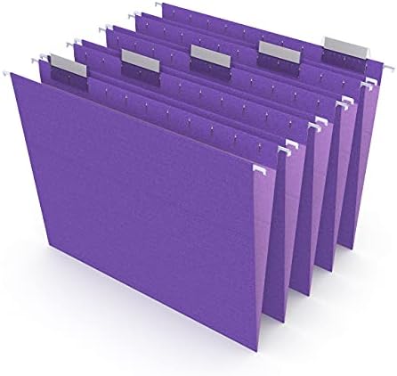 Staples 419200 Hanging File Folders 5 Tab Letter Size Purple 25/Box (419200)