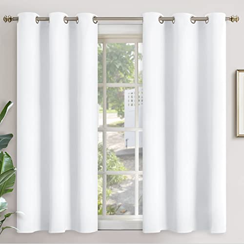 Image of YoungsTex White Curtains 54 Inch Length 2 Panels - Grommet Window Drapes Privacy Protection for Living Room Bedroom No See Through, 2 Panels, 42 x 54 Inch