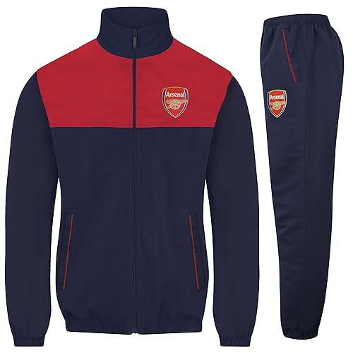 Arsenal FC officiel - Lot veste et pantalon de survêtement thème football - homme - Bleu marine/rouge - L