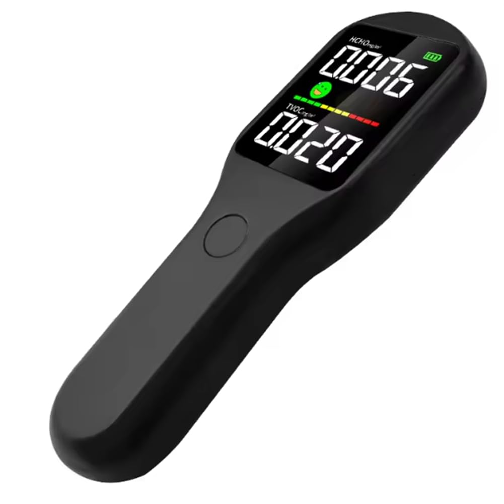 Udsknv[Ksl Black Formaldehyde Air Quality Monitor Formaldehyde Detector For 3-Second Rapid Detection With Type-C Charging Port