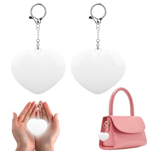 PLLYPE 2 Stück LED Handtaschenlicht mit Sensor Aufladbar Taschenlicht Herz Tragbare Handtaschenlampe Anhänger Schlüsselanhänger Praktisches Geschenk für Freundin Mutter Schwester für Pendeln Reisen