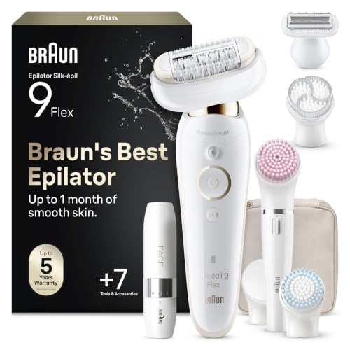 Épilateur électrique Braun Silk-épil 9 Flex pour une routine beauté corps et visage parfaite