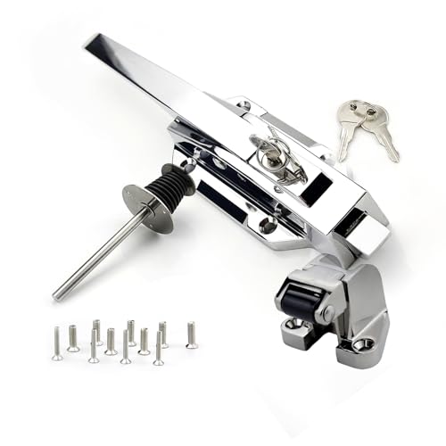YKPPKY Walk-in Cooler Door Handle - Walk in Freezer Door latches Heavy Duty kit with Key and Solid Metal Push Rod, Offset -1/8 in to 1/4 in(Flush) and 5.91 "Freezer Door Handle Adjustable…