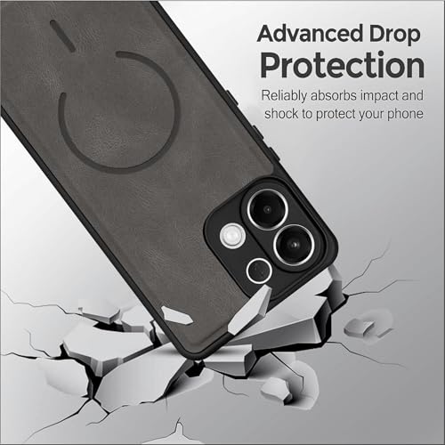 Image of SBMS Back Cover for Oppo K13 5G | Ultra Slim Soft Rubberised Hard Case | Oil Feel Soft Leather Back | Mag-Safe Design (Mag-Safe Not Support) | Camera Protection Case for Oppo K13 5G (Grey)