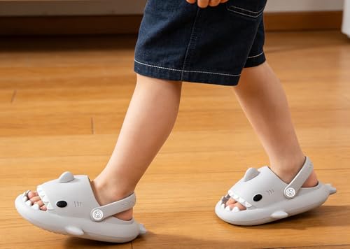 Image of KVbabby Kids Shark Slides Boys Girls Cloud Sandals | Cloud Sandals，Open Toe，Beach Pool Water Shoes，Slip-on，Lightweight，Non-Slip，Soft，Flexible，EVA Slippers