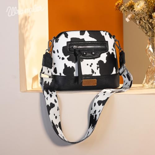 Wrangler Cow Print Crossbody Bag for Women Western Cross Body Purse with Signature Strap2