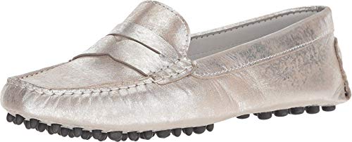 Massimo Matteo Brushed Metallic Penny Driver Silver Metallic 6.5 M