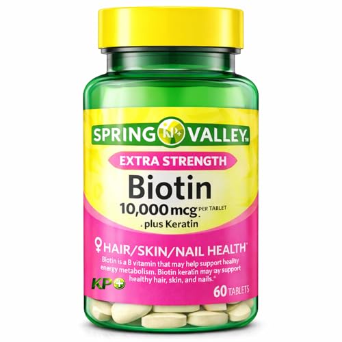 KP+ Biotin 10 000 mcg + Keratin | Supports Hair Skin & Nail Health | Gluten Free | 60 Tablets | Pack of 1