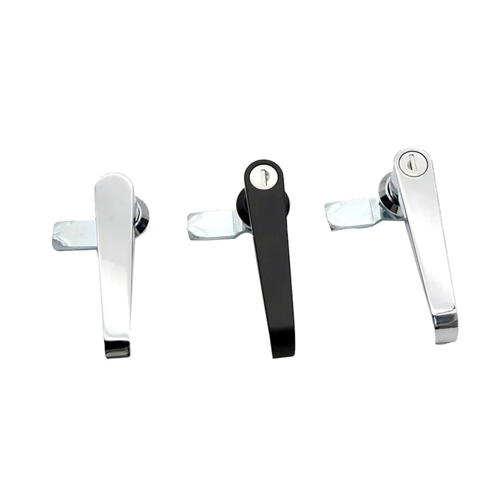 Nbmfdsry Bright Chrome-No Closet Gate Lock, L-Shaped Zinc Alloy Handle Door Lock 1Pcs(Bright Chrome-No)