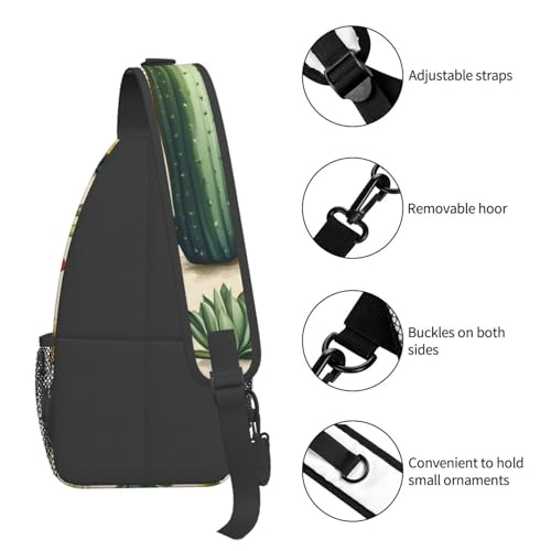 Bolso cruzado con estampado de cactus para mujer y hombre miniatura 5