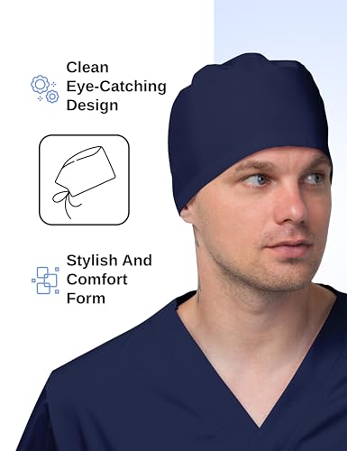 Image of Solid Working Cap Scrub Cap for Women and Men Unisex Surgical Cap Comfortable and Stylish Scrub Hat