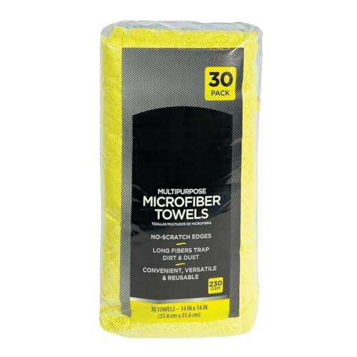 Microfiber Cleaning Towels 14 x 14 Inch Multicolor 30 Pack Multipurpose Car Cleaners