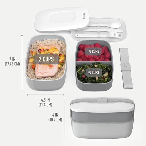 Image of Bentgo Classic Stackable 3-Compartment Adult Bento-Style Lunch Box