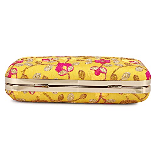 Image of LONGING TO BUY Hand Crafted Designer Box Clutch - Zari Embroidery For Women