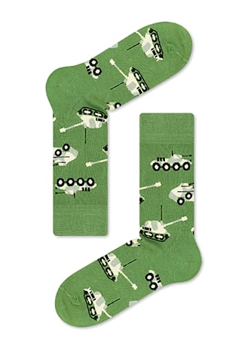 JNRB Men's Cotton Cool Fun Bright Design Novelty Dress Crew Socks Toy Army Soldiers Military Pattern, S-M or L-XL2