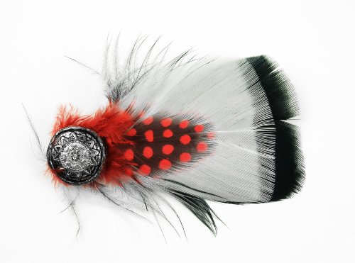 Hat Décor Embellishment, 12705 Turkey/Guinea Feather Hat Decor Pin