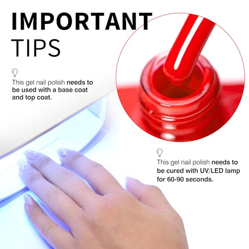 Image of CANNI 9ml Neon Orange Gel Nail Polish, High Gloss UV LED Soak Off Gel