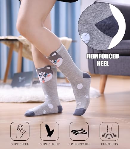 SDBING Womens Cat Socks Cute Gifts Animal Soft Breathable Thin Cotton Casual Crew Socks 5 Pairs4