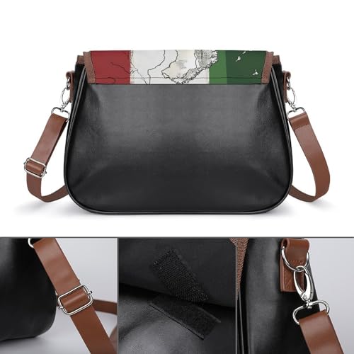Italian Flag Pizza Crossbody Shoulder Messenger Women Bag Pu Leather Office Work Business for Handbag Crossbody Bag3
