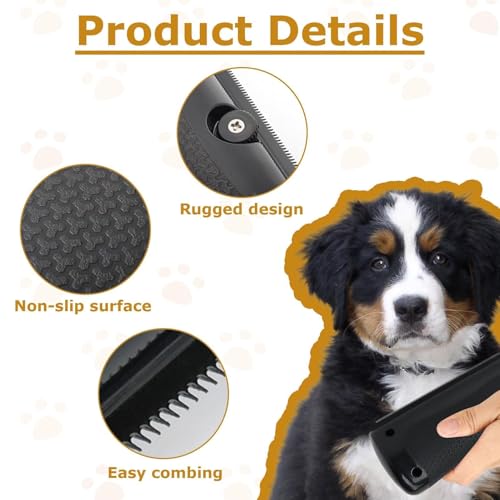 fellwunder bürste hund,pfotenstern bürste,Groomify Pet Care Brush, Hundebürste für Katze Hund, Schwarz, Polypropylen, Kunststoff,Haarbürste für Haustiere, Haustierbesitzer in Deutschland