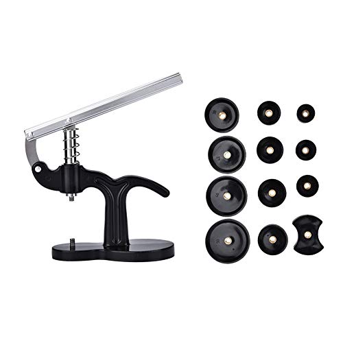 Nitrip Metal Plastic Black Watch Reparación de herramientas para la caja trasera del reloj Prensa Cambio de batería con 12 dados