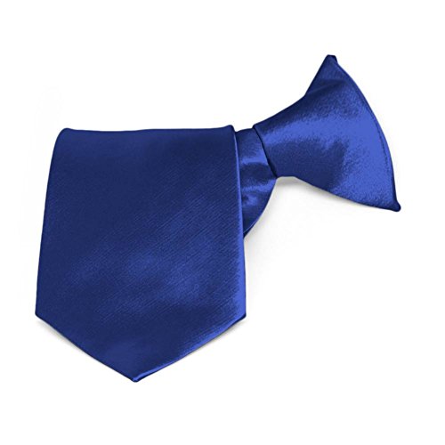 tiemart Boys' Clip-On Tie, Sapphire Blue, 8 Inch Length, 2.25 Inch Width