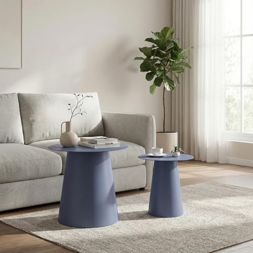 Image of Wakefit Metal Side Table | End Table for Living Room & Bedroom | Stylish Round Accent Table with Iron Frame | Modern Space Saving Decor Corner Table | Premium Multipurpose Nightstand | Lightweight