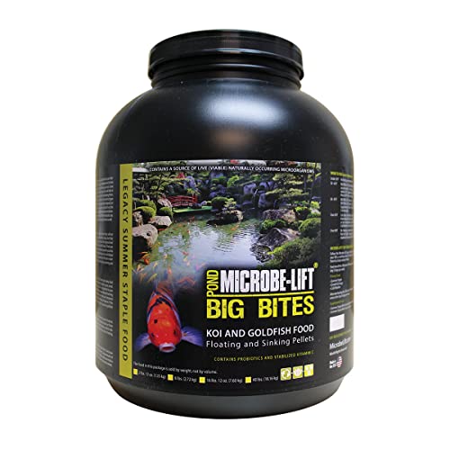 MICROBE-LIFT MLLBBXL Big Bites Fish Food Pellets for Ponds, Water Gardens, and Fountains, for Large Live Goldfish and Koi, 16.75 Pounds
