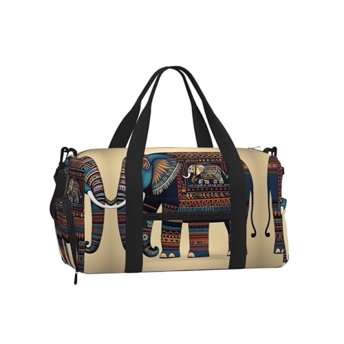 Bolsa cruzada de mano versátil con diseño de elefante azteca de gran comodidad