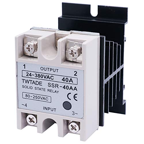 Twtade Ssr-40 Aa 10A Ac 80-250V To Ac 24V-380V Ssr Solid State Relay + Heat Sink #TOP3
