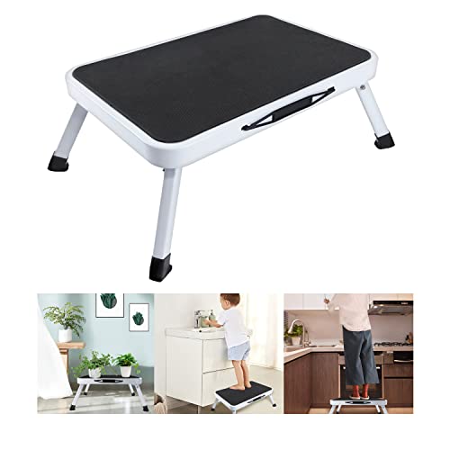 Taburete Plegable 1 Escalones, Taburete Escalera Antideslizantes Taburete Escalón Taburete de Cocina, Baño, Silla Plegable de Jardín, Pequeño Reposapiés para Niños, Escalera Plegable Carga 150kg Cover