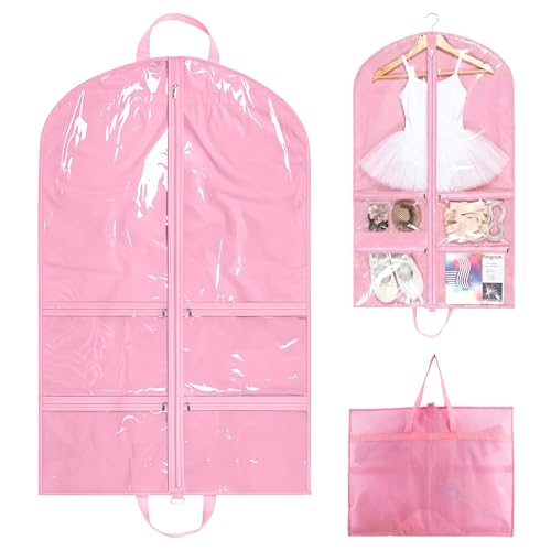 Dance Costume Bag 40 inch Hanging Garment Bags 5 Zipper Pockets