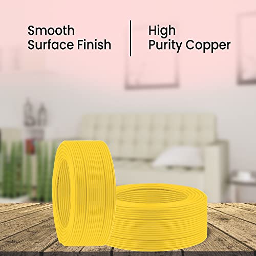 Image of Finolex 1.5 Bc 1100Vpvc Ins.Ind Cable Yellow 180 Meter Fr (10314136)