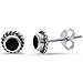 Black Onyx Stud.925 Sterling Silver Earring