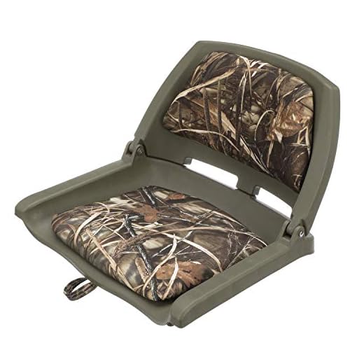 attwood 98391GNMX Padded Boat Seat, Camouflage, Molded Plastic Frame, 20 Inches W x 17 Inches D x 12 Inches H, One Size