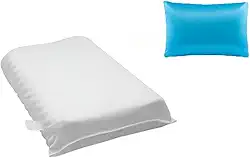 Travesseiro Cervical, Conjunto de Travesseiros MagnéTicos para CorreçãO Cervical, Conjunto de 2 PeçAs, Inclui Espuma Infravermelha Macia, FunçãO Antirronco(2 cervical + 2 cetim turquesa)